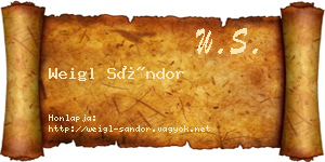 Weigl Sándor névjegykártya